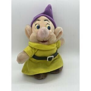 Vintage Disney Disneyland Snow White & The Seven Dwarves 7" Plush Dwarf Dopey